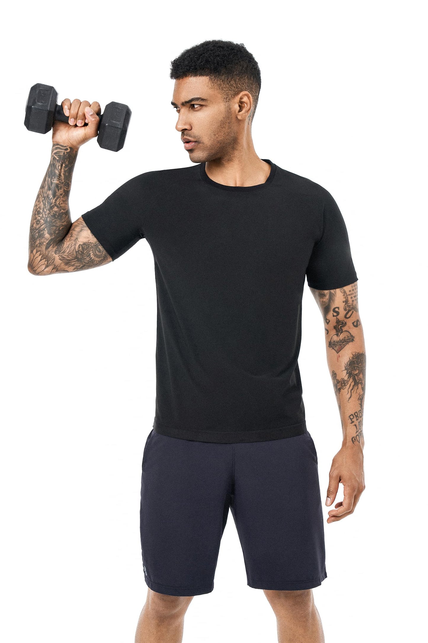 BODYSUNER Sauna Sweat Suits Shirt Waist Trainer for Men Compression Vest Workout Gym Clothes Sweat Enhancer Short Sleeve (Sliver, M)