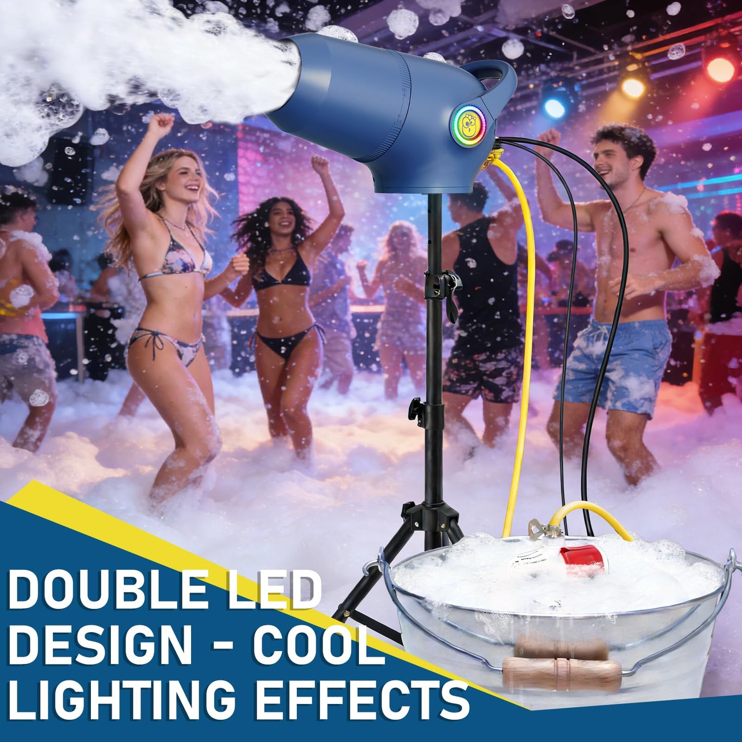 Party Foam Cannon, 3 Modes Foam Machine for Party, Adjustable Wind Speed Detachable Front Barrel, Foam Making Machine for Garden Backyard Pool Indoor (Foam Machine - Enhanced Version)
