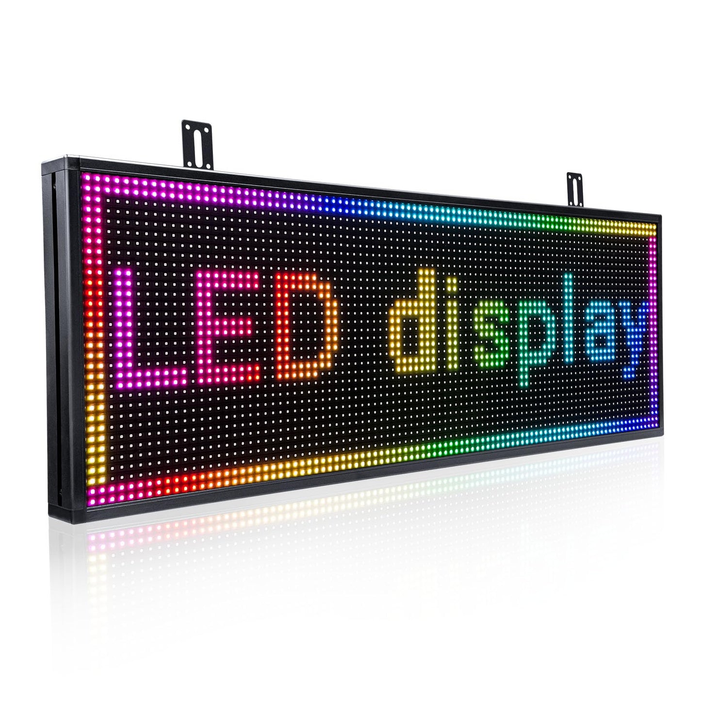 P10 Scrolling LED Sign 39x14 Inch, High Brightness Programmable Digital Message Board, Full Color WiFi Control Electronic Led Open Signs for Business Storefront, Window, Restaurant, Food Truck (Waterproof)