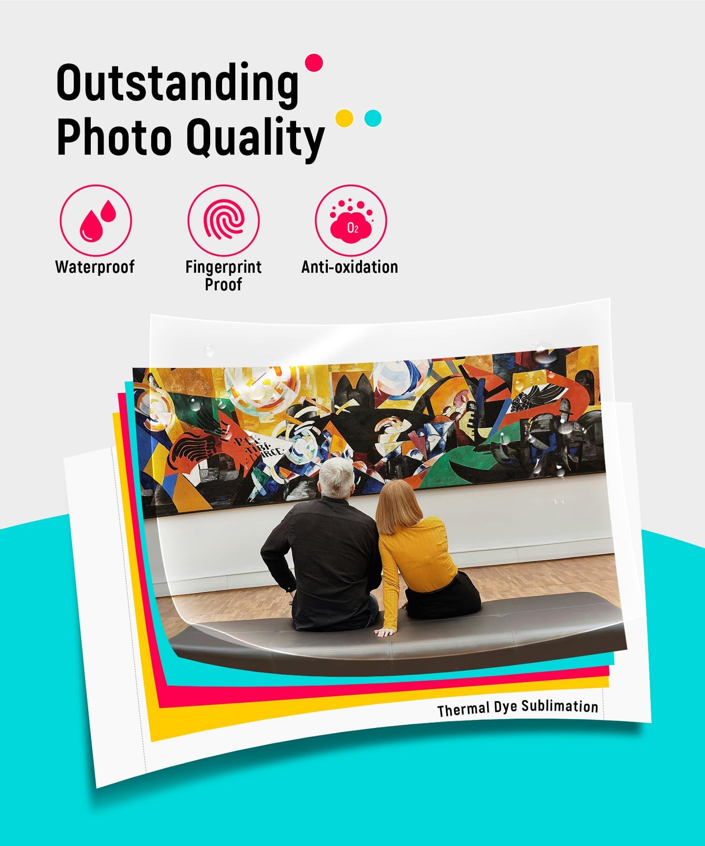 Liene M100 4x6'' Photo Printer, Wi-Fi Picture Printer, 20 Sheets, Full-Color Photo, Instant Phone Printer for iPhone, Android, Smartphone, Thermal Dye Sublimation, Portable Photo Printer for Home Use