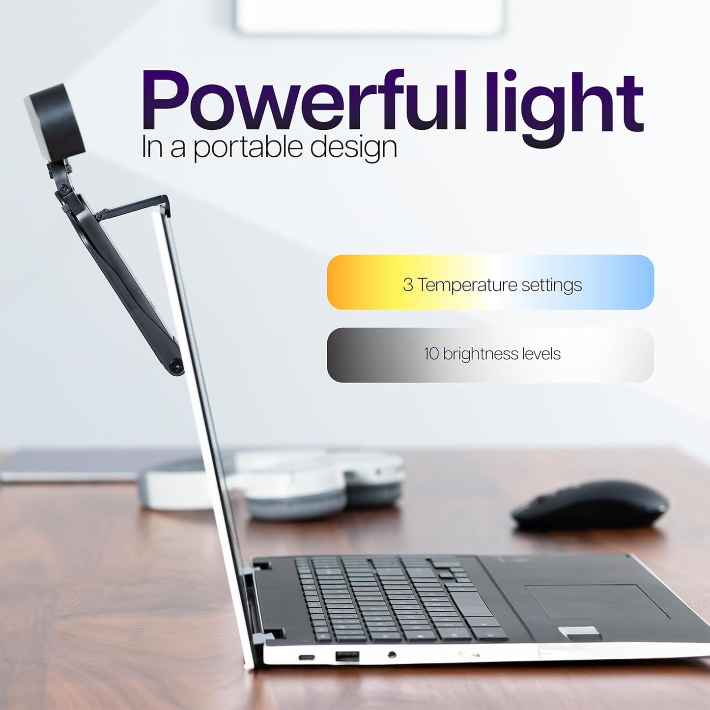Life Finds LF-WL1 Webcam Light for Streaming on Monitor or Laptop, Freestanding Video Conference Lighting, Black
