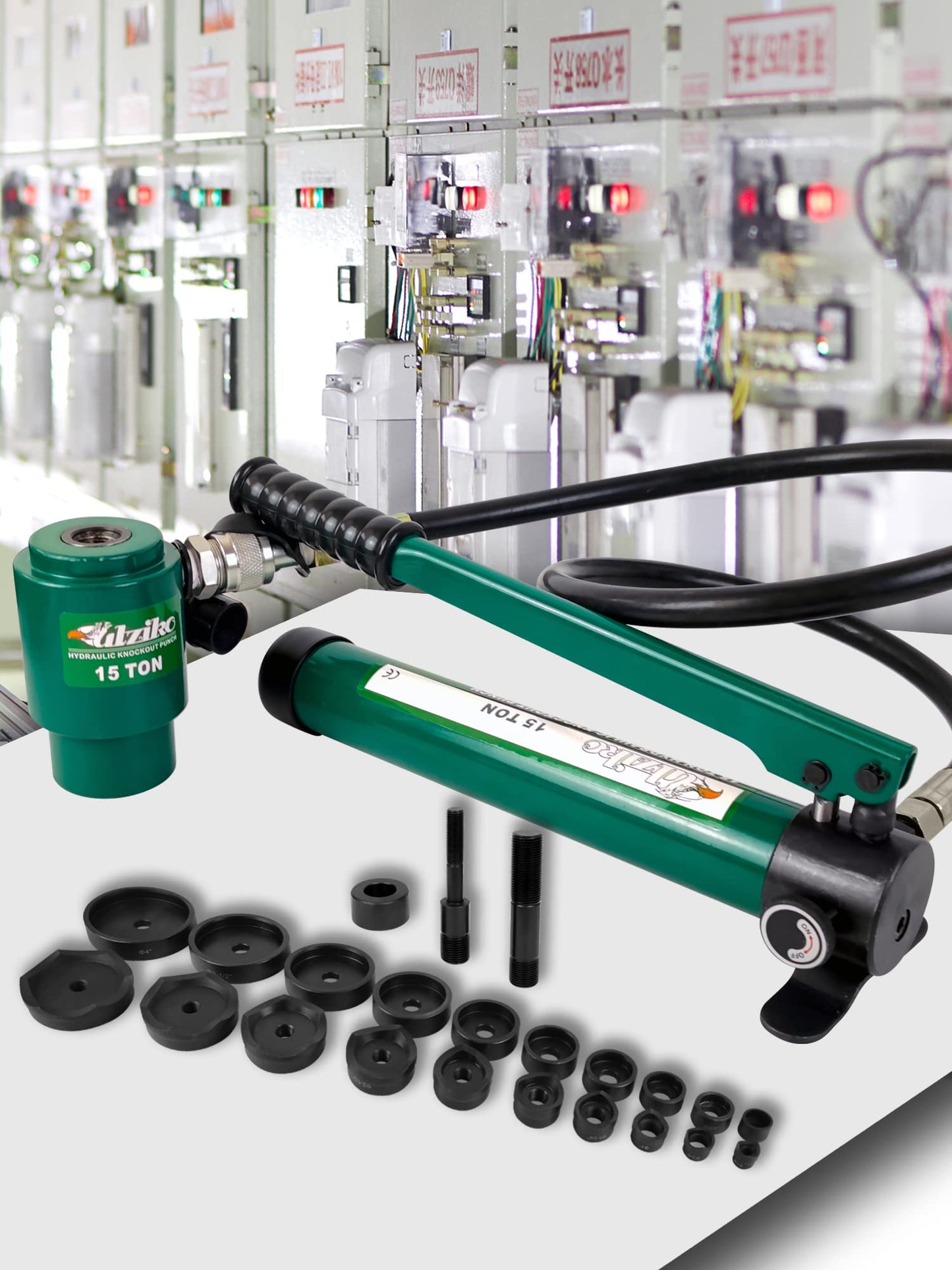 UTZIKO Hydraulic Knockout Punch Electrical Conduit Hole Cutter Set KO Tool Kit 1/2 to 4 inch