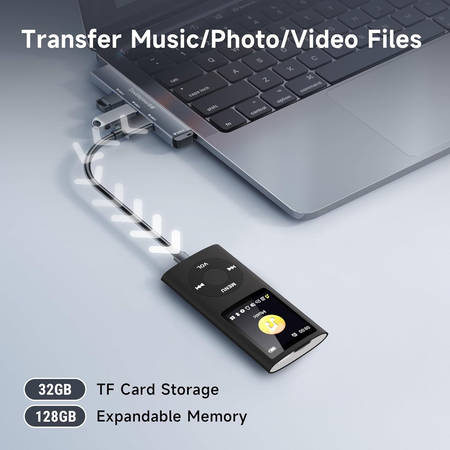 wanbbaoaa MP3 5.2,Portable 32GB Player with Bluetooth Music Player with Memory Card, Stereo Earphone, Voice