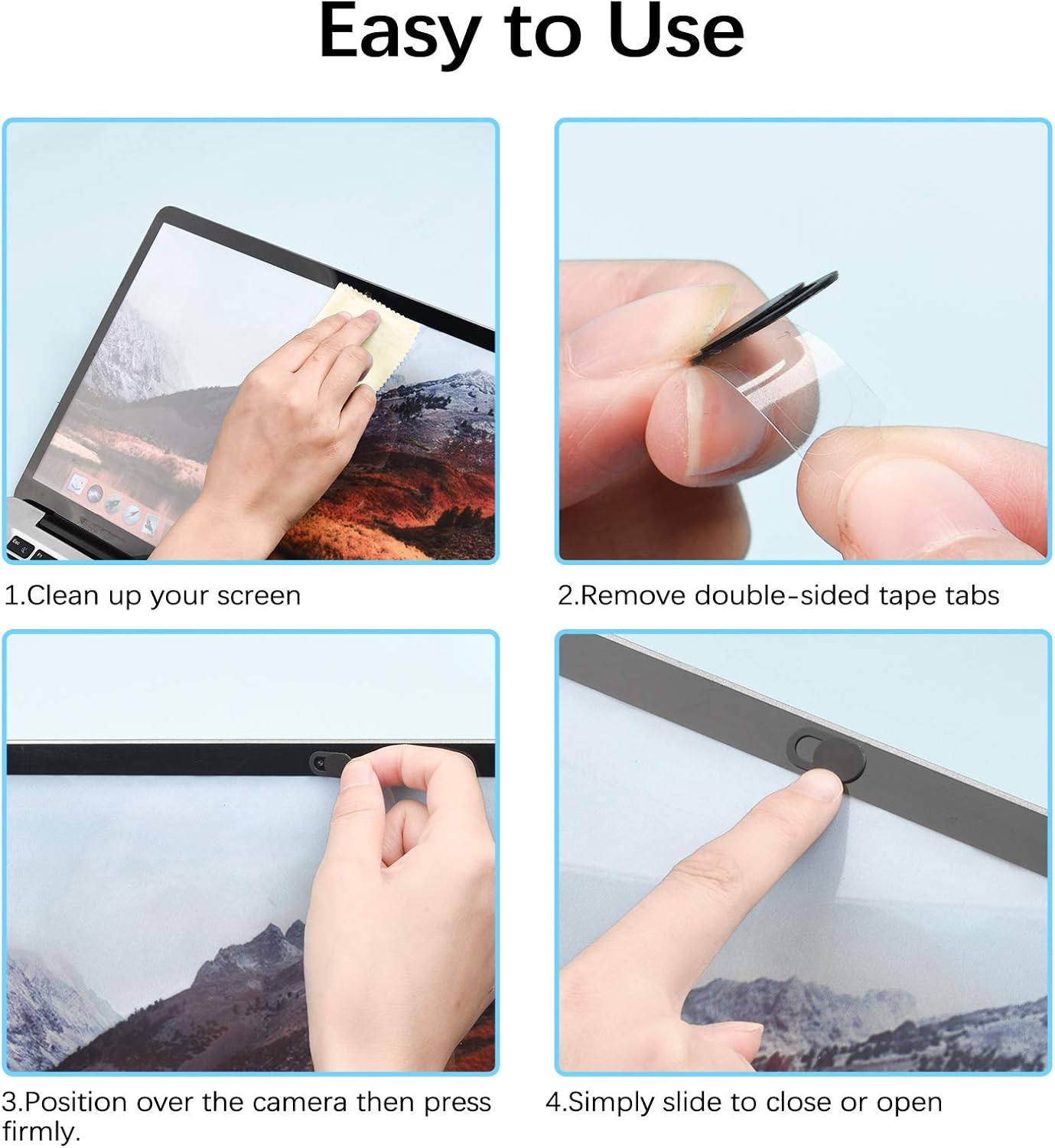EYSOFT Webcam Cover, Webcam Cover Slide Compatible for Laptop, Desktop, PC, MacBook Pro, iMac, Mac mini, iPad Pro