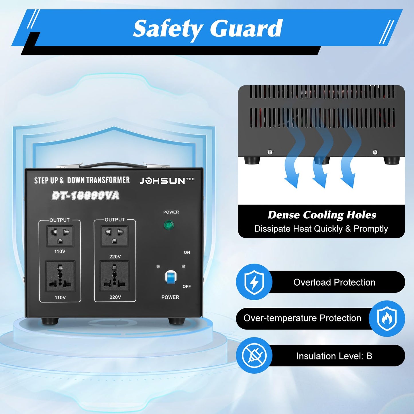 Futchoy ST-10000 Heavy Duty Voltage Transformer Voltage Converter 110V to 220V Step Up/Down Transformer Voltage Converter