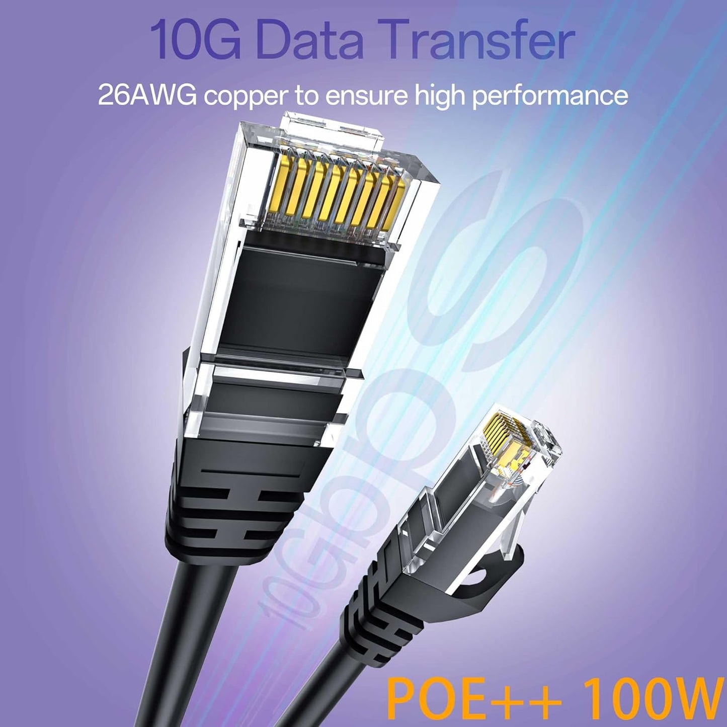 10Gsupxsel 6 3FT 10Pack, Cat6 10Gbps, Cat6 6 Cat Ethernet Cable Ethernet Patch Cable High-Speed UTP Network Cable Pure