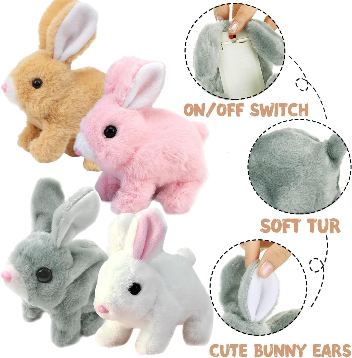 Oprtuisi Bunby - Realistic Bunny Toy with Lifelike Movements & Handmade Features | Brown Easter Gift