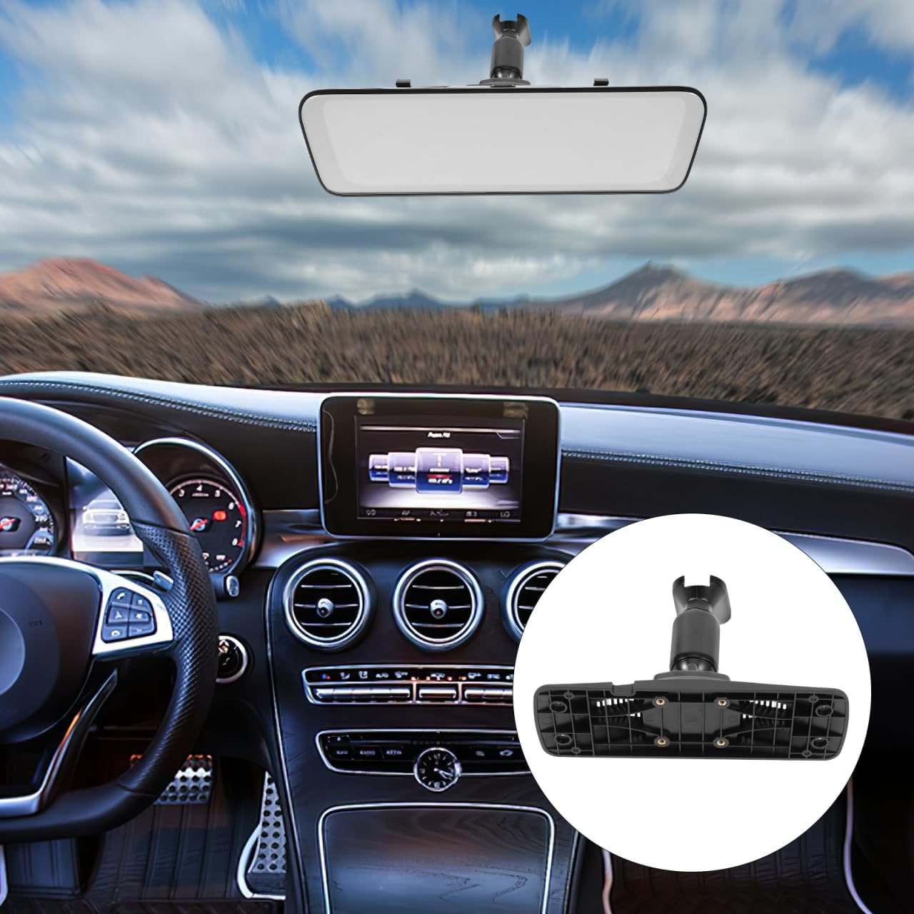 Set 6.10X4.52X2.04 Inches OUNONA Rear View Mirror Dash Cam Mount Holder Universal Driving Recorder Bracket with Secure