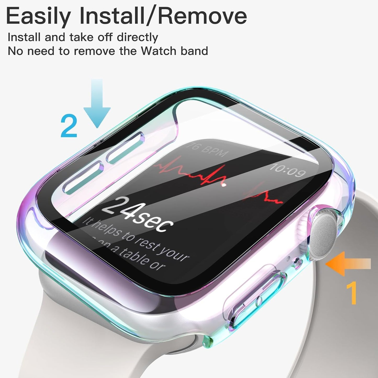 11/10 46mm, 2 Pack JETech Plated Case with Screen Protector for Apple Watch Series Metallic Luster Design, Overall