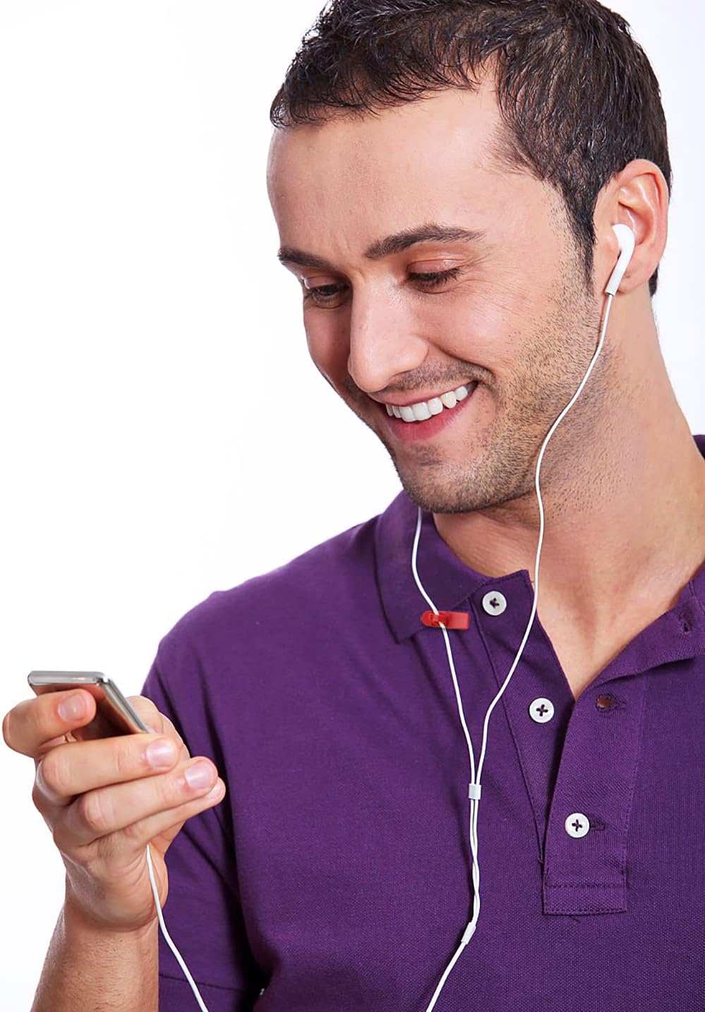 Mini Skater 5Pcs 1in 360 Small Earphone Wire Clip Degree Rotate Headphone Clip Earphone Cable Clothing Clip to Keep
