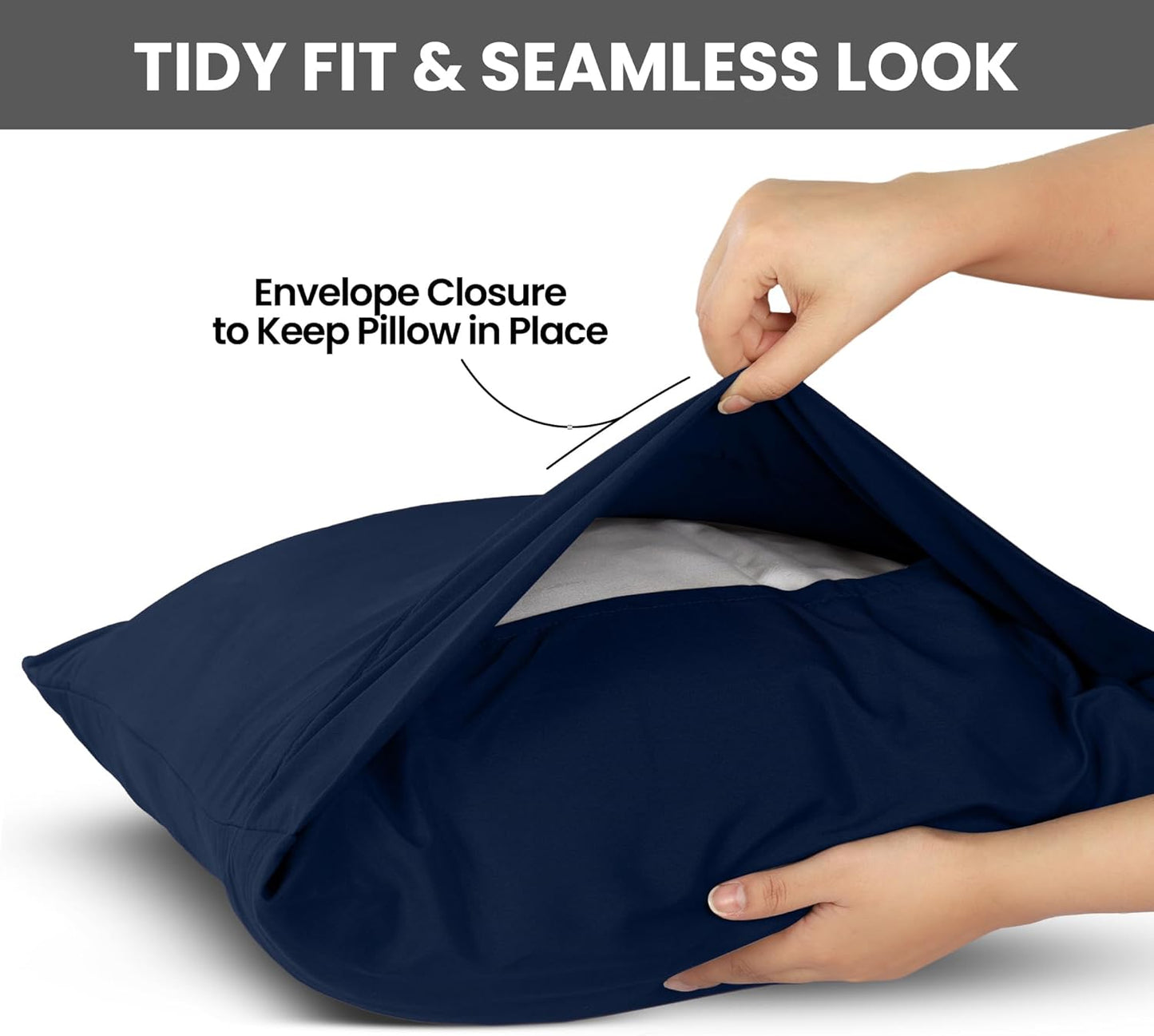 Utopia Bedding King Pillow Cases - Soft Brushed Microfiber - Fade Resistant | 20 x 40 Inches, Navy - 2 Pack