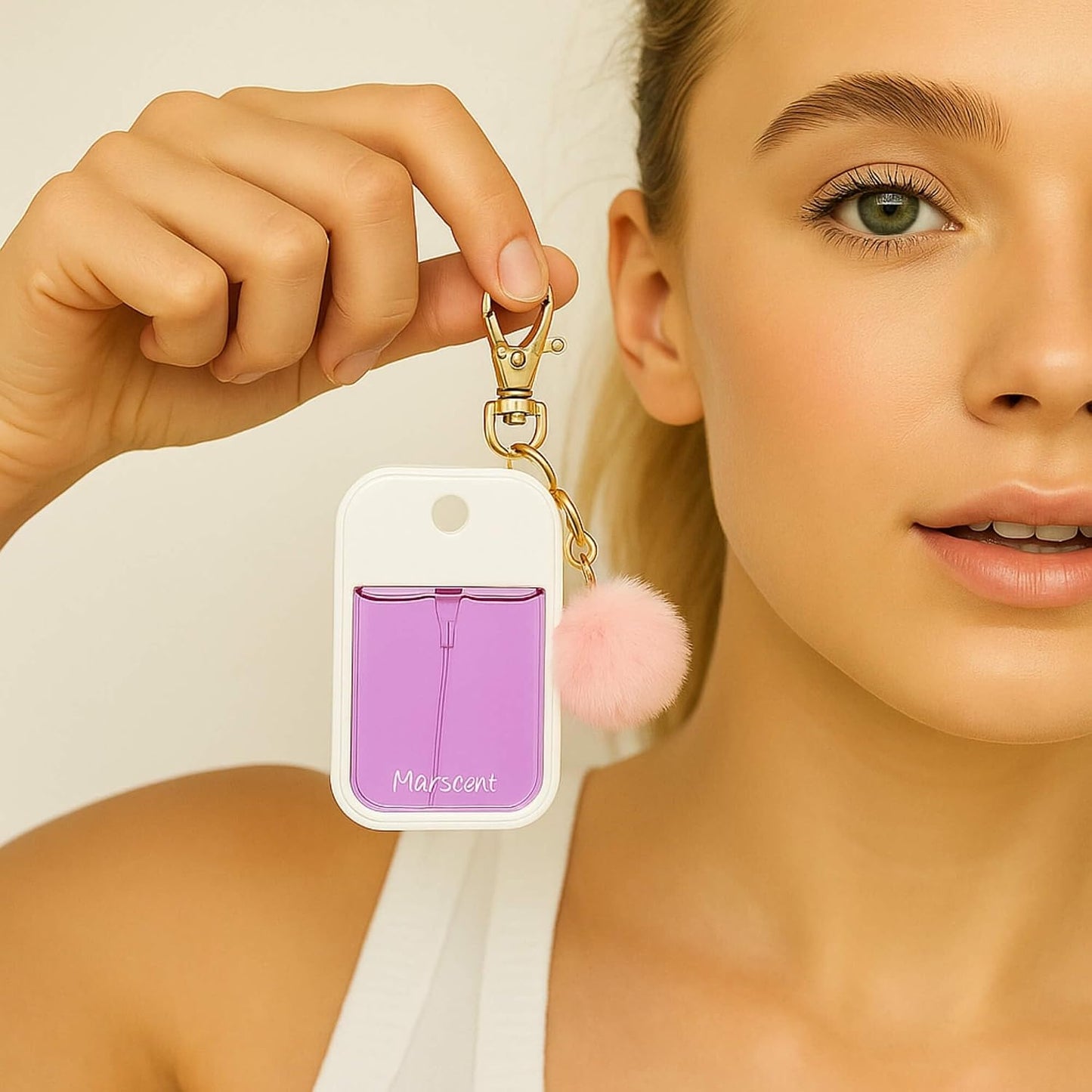 1 oz Hand Sanitizer Spray Case with Keychain, Protective Silicone Holder Compatible with Touchland Power Mist & Glow