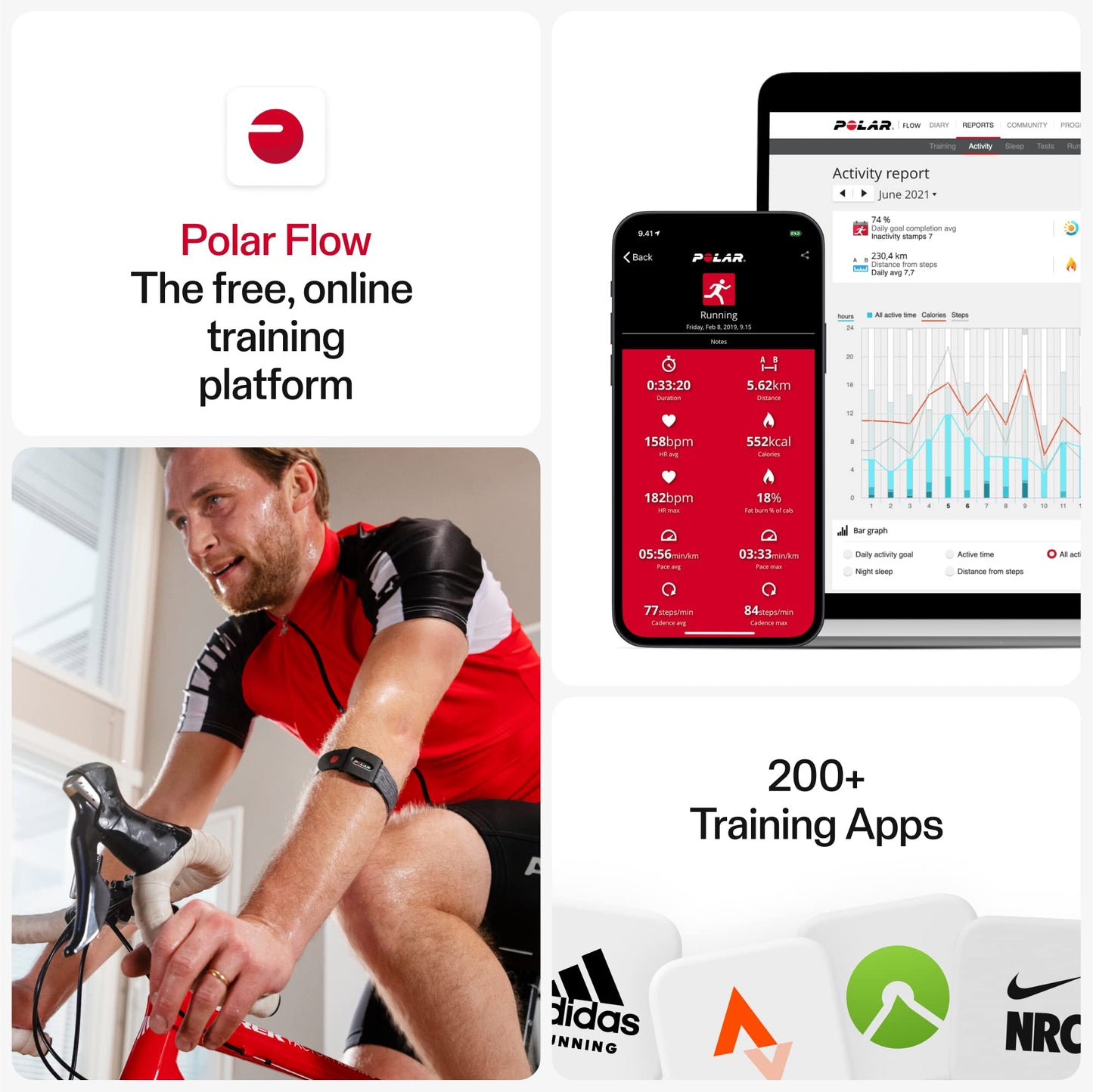 Polar Verity Sense - Optical Heart Rate Monitor Armband - ANT+, Dual Bluetooth, Black, M-XXL