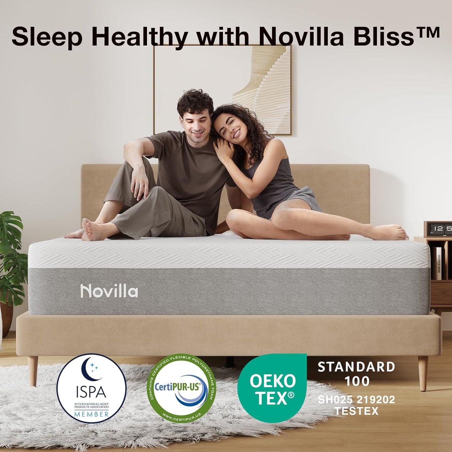 Novilla Twin Mattress - 10 Inch Gel Memory Foam for Cool Sleep & Pressure Relief | Medium Plush Design