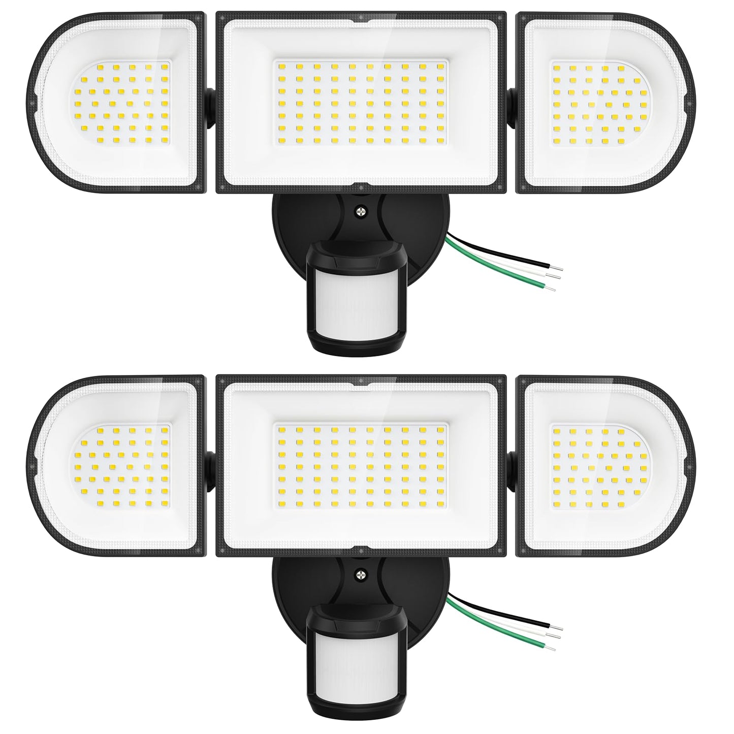 150W Motion Sensor Lights Outdoor for Outside, 15000LM LED Flood Lights Outdoor wired Dusk to Dawn, Exterior Security Floodlight Fixture Waterproof IP65, Outdoor Lighting for House, Garage 2 Pack