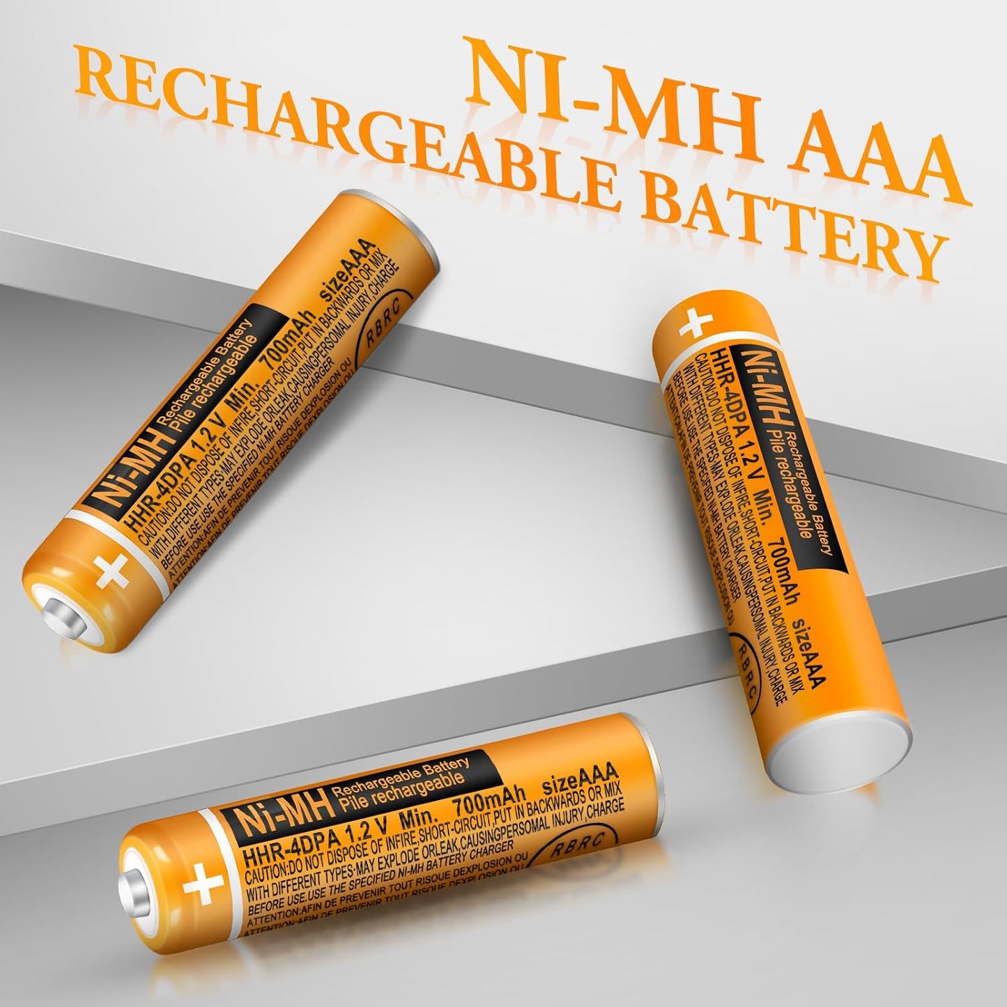 CUCESH 1.2V 700mah (4) NI-MH AAA Rechargeable Battery Rechargeable AAA Batteries for Panasonic Cordless Phones, Remote