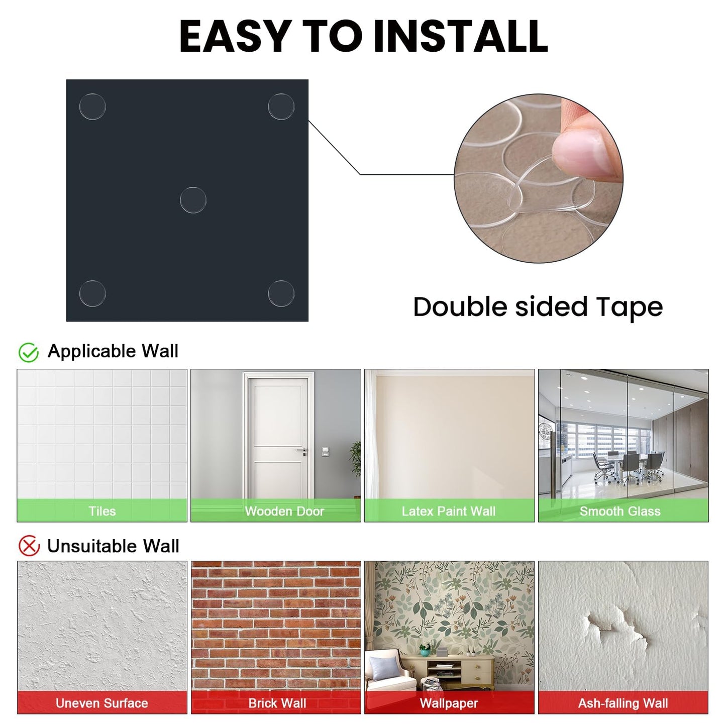 yuzeyurun Full Length Wall Mirror Tiles, HD Glass Gym Mirror, Set of 12Pcs 12″×16″ Wall Mounted Mirrors for Home Gym, Dance Yoga Studio, Bedroom, Door