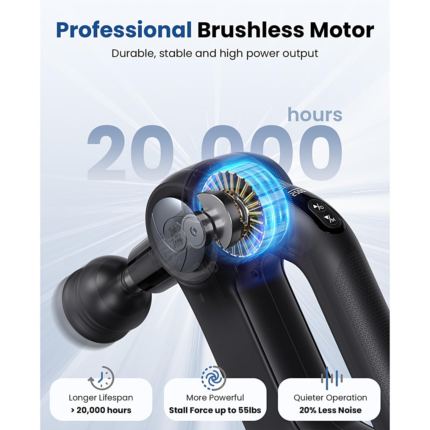 BOB AND BRAD D5 Pro Massage Gun with 13mm Amplitude, FSA-HSA Eligible, Professional Deep Tissue Percussion Massage Gun, Ergonomic D-Handle for Effortless Muscle Pain Relief, Fathers Day Dad Gifts