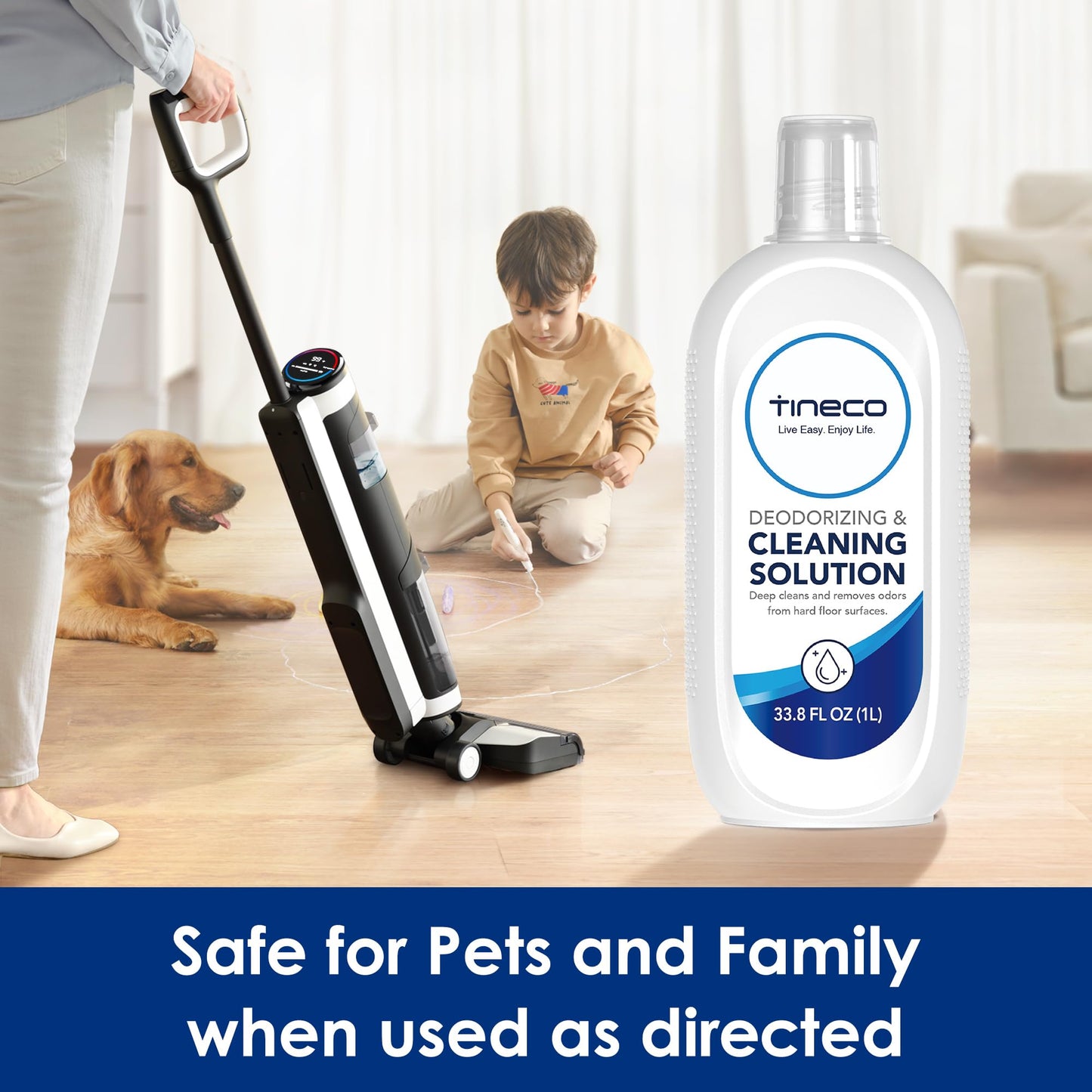 Tineco Floor Cleaning Solution 1L (33.8 OZ) for i5/i6 Stretch & FLOOR ONE S5/S6/S7/S9 Artist & S6/S7/S9 Master & Breeze Series, (EXCEPT iFLOOR 5 Steam/S5/ S7/ S9 Artist Steam Series) Wet Dry Vacuum