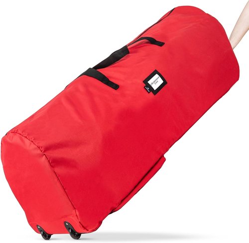 Handy Laundry Christmas Tree Storage Bag - Heavy Duty Waterproof Container for 9 Ft Tree | Red with Wheels