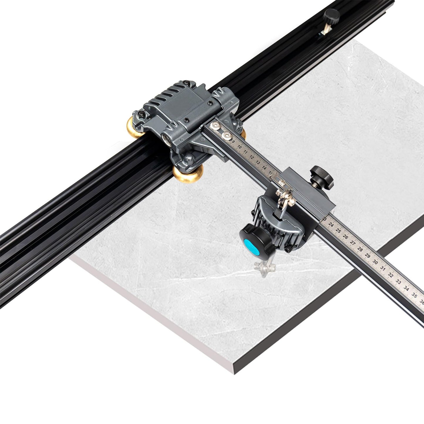 SDLOOL 78 Inch Tile Cutter, Large Format Ceramic Cutter with Extendable Aluminum Guide Rail, Dual Cutter Wheels & 90° Flip Wheel, Smooth Cutting Tool for Tile, Marble & Slabs