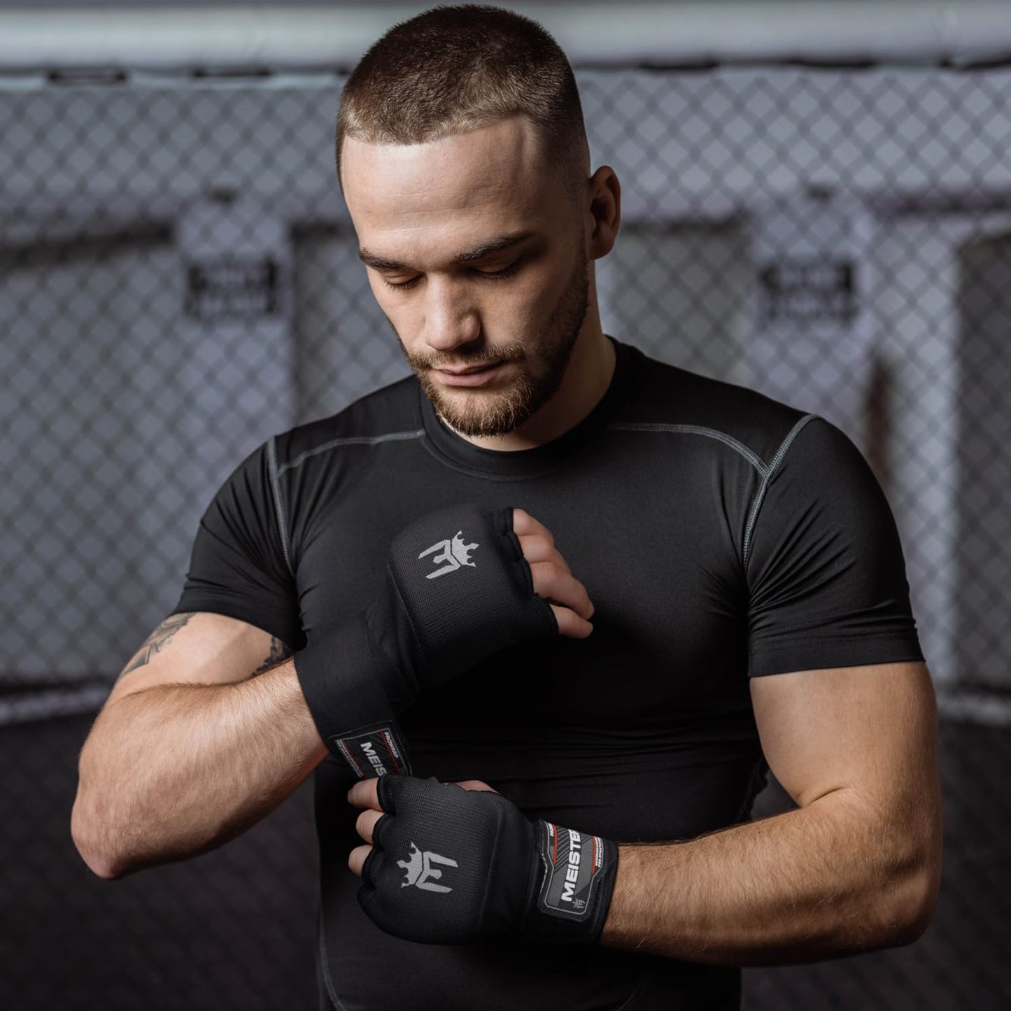 Meister Padded ProWraps Inner Hand Wrap Gloves (Pair) - Black - Small/Medium