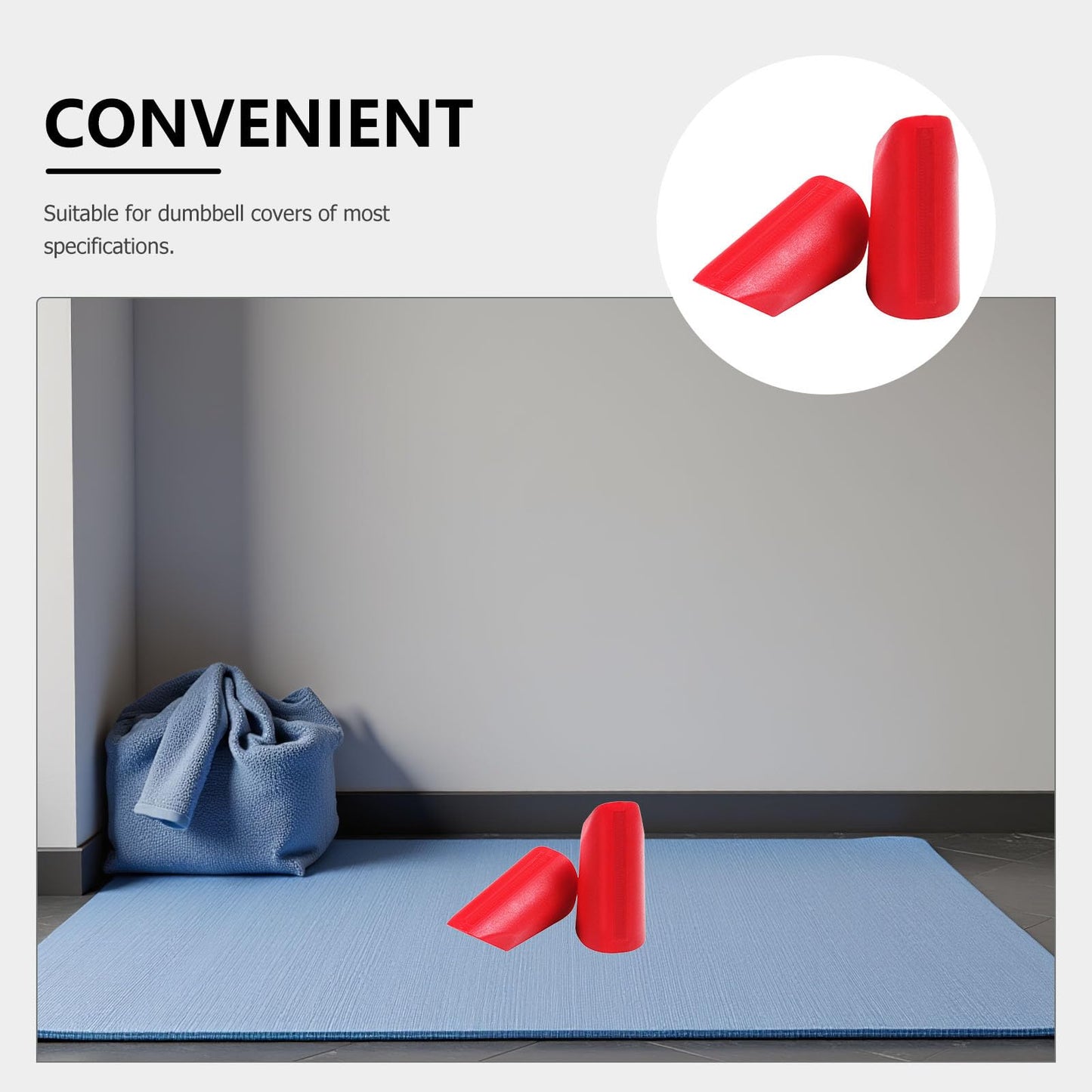 BRIGHTFUFU Non-Skid Barbell Grip Covers 3.11X1.41X1.29In Dumbbell Handle Covers for Weightlifting Safety Stability Fitness Training Equipment