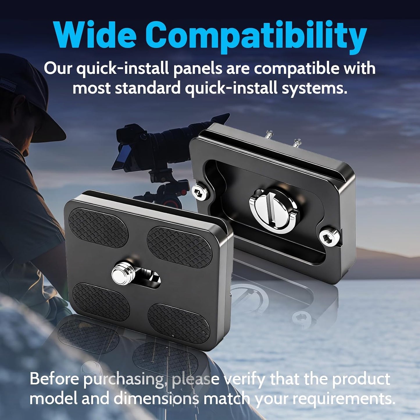 Wokyo 2 Pack PU60 1/4 inch-20 Quick Release Plate with Screw All Metal Tripod Mount Plate, Universal Camera Mount