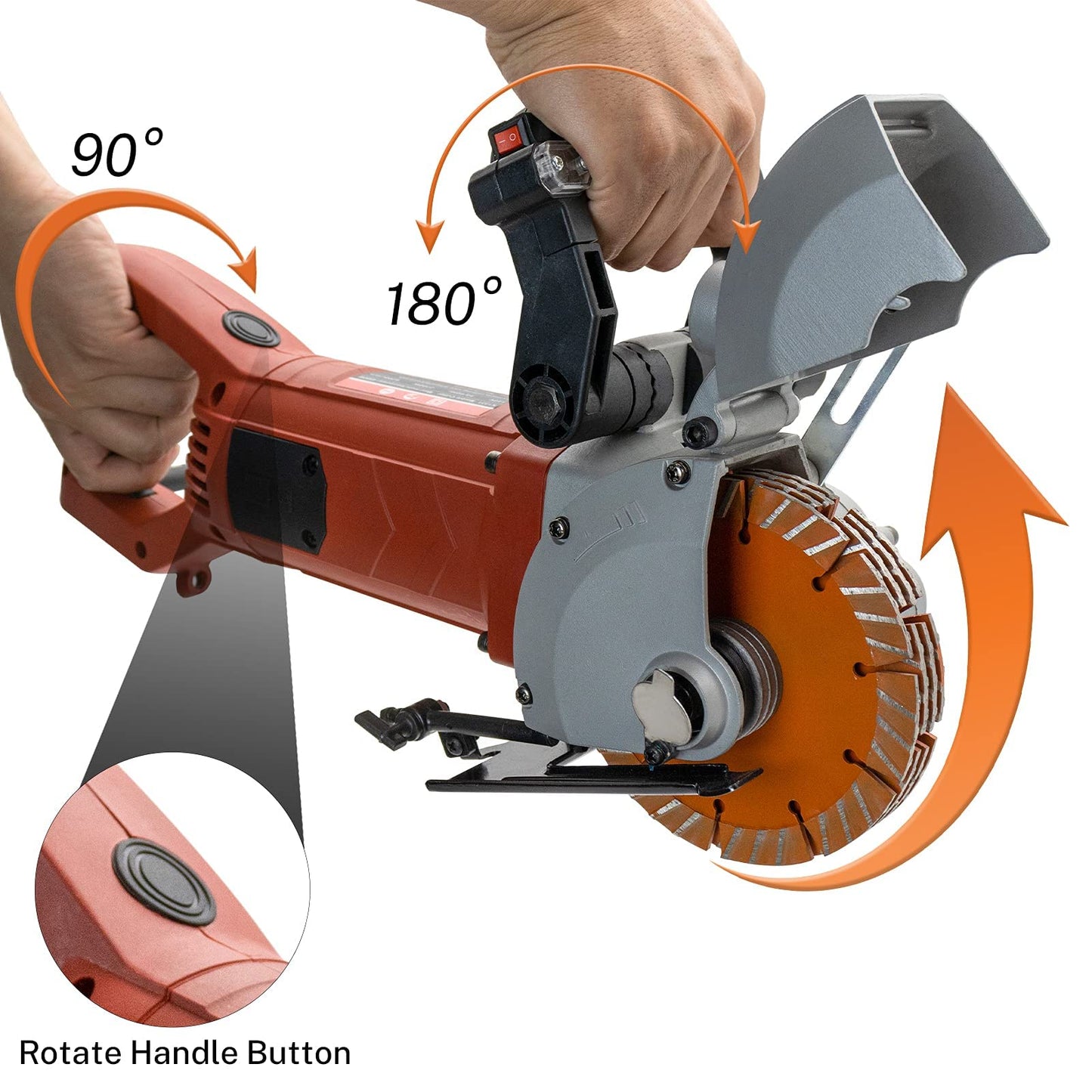 VICSEC 110V Electric Wall Chaser Groove Cutting Machine with Laser Guide Dust-Resistant Design Includes 5 5-Inch (133mm) Blades for Cutting Grooves in Brick Concrete Marble & Granite