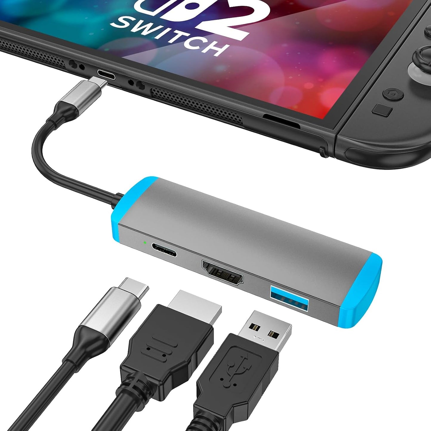 LA NREUCETS 2,USB 4K@60Hz 3.0 2/Switch/Switch USB C to HDMI Adapter for Switch C Docking Station with HDMI Port/Type-C