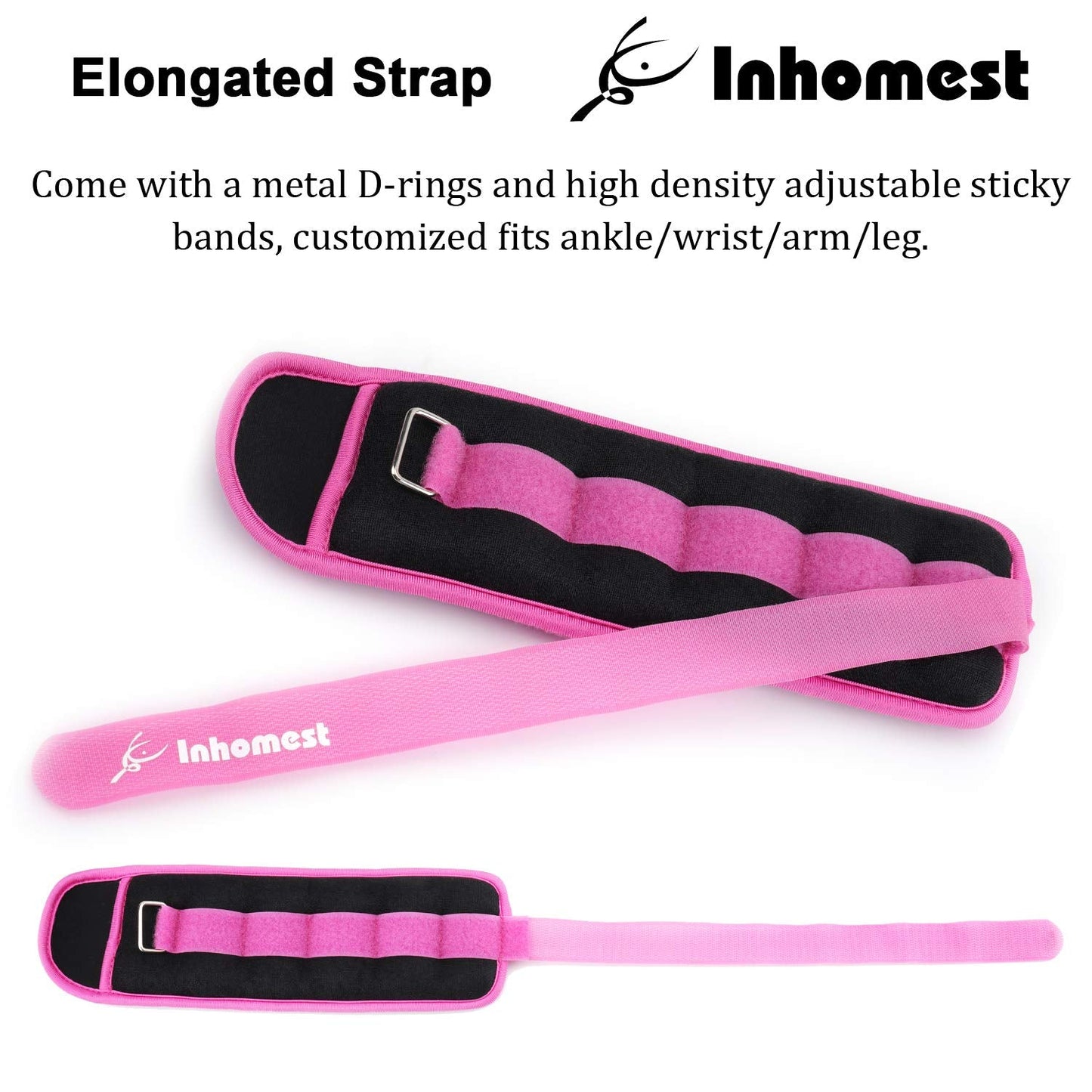 Inhomest Ankle Weights, 1.5 LB 1 Pair Purple Wrist Arm Leg Weights for Women Men Kids for Strength Training, Jogging, Gym Workout, Aerobics, Physical Therapy (Purple - 3 lbs Pair)