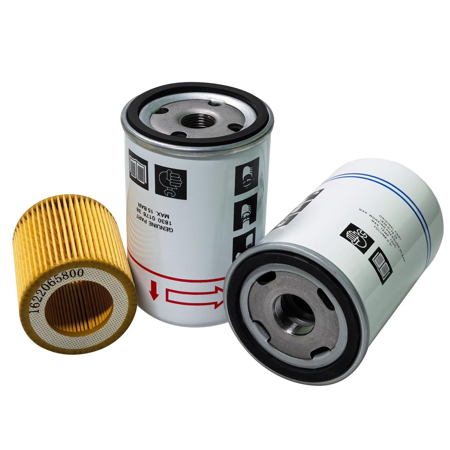 Filter Kit 1830017639 Oil Separator 1830017638 Oil Filter 1622065800 Air Filter, Compatible with Air Compressor Replacement