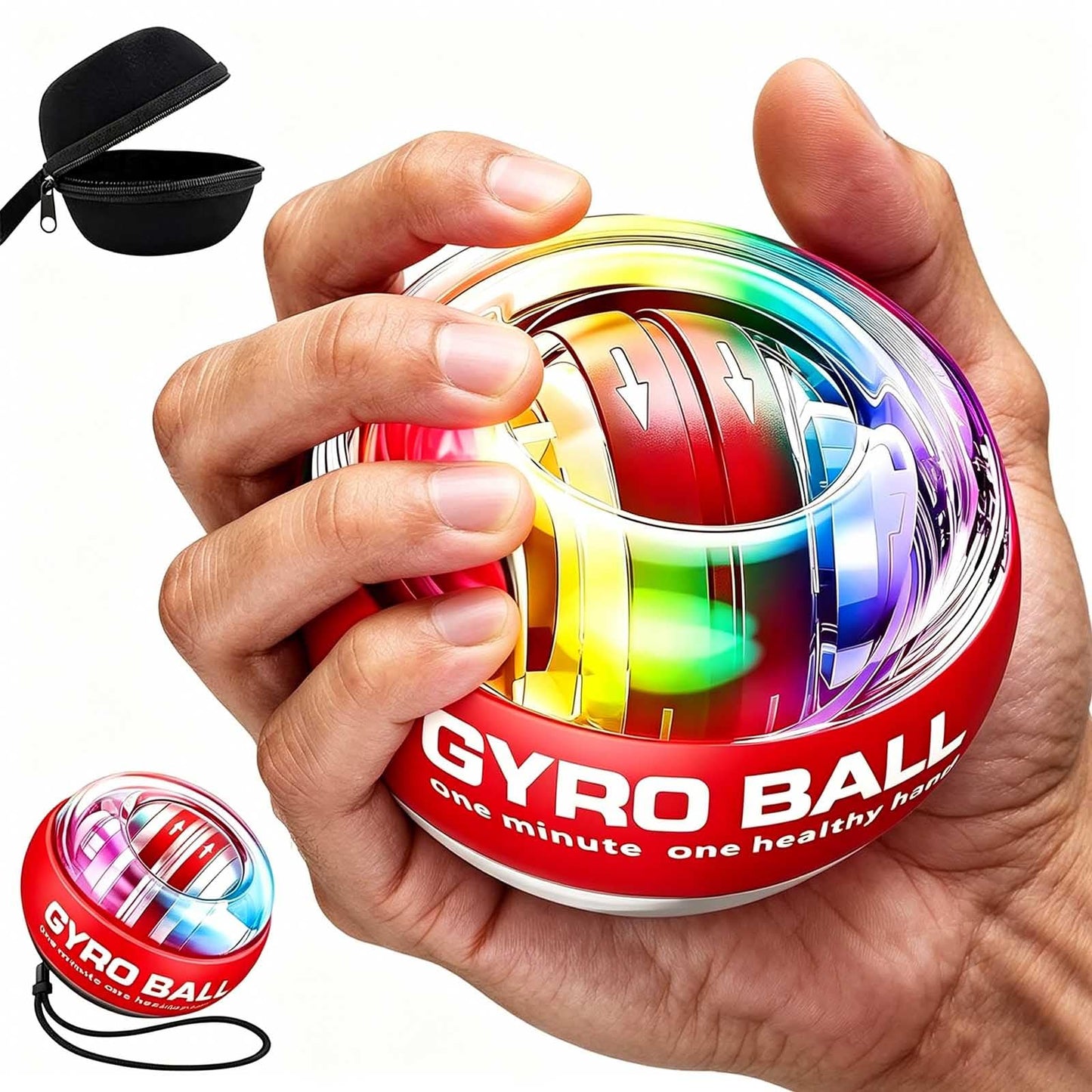 New Torque Ball Hand Exerciser, Wrist Power Gyro Ball, Wrist Ball Exerciser with Ball Bag, Forearm Strengthener, Hand Strengthening Devices, Auto-Start with LED Light