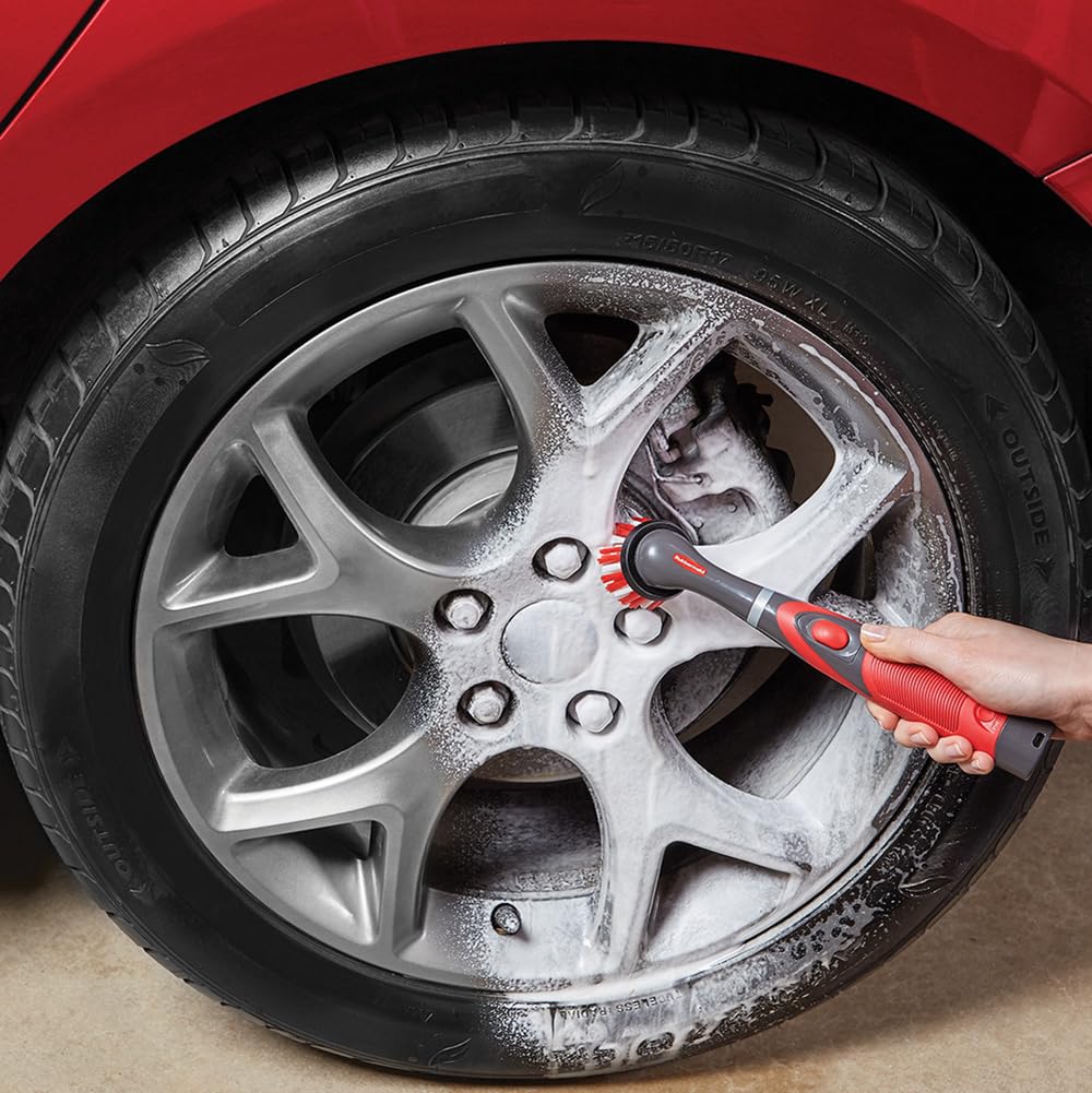 Rubbermaid Reveal Power Scrubber 5-Piece Kit, Cordless Electric Battery Powered Spin Scrub Brush, Water Resistant, for Home/Kitchen/Bathroom/Grout/Tile/Shower/Tub