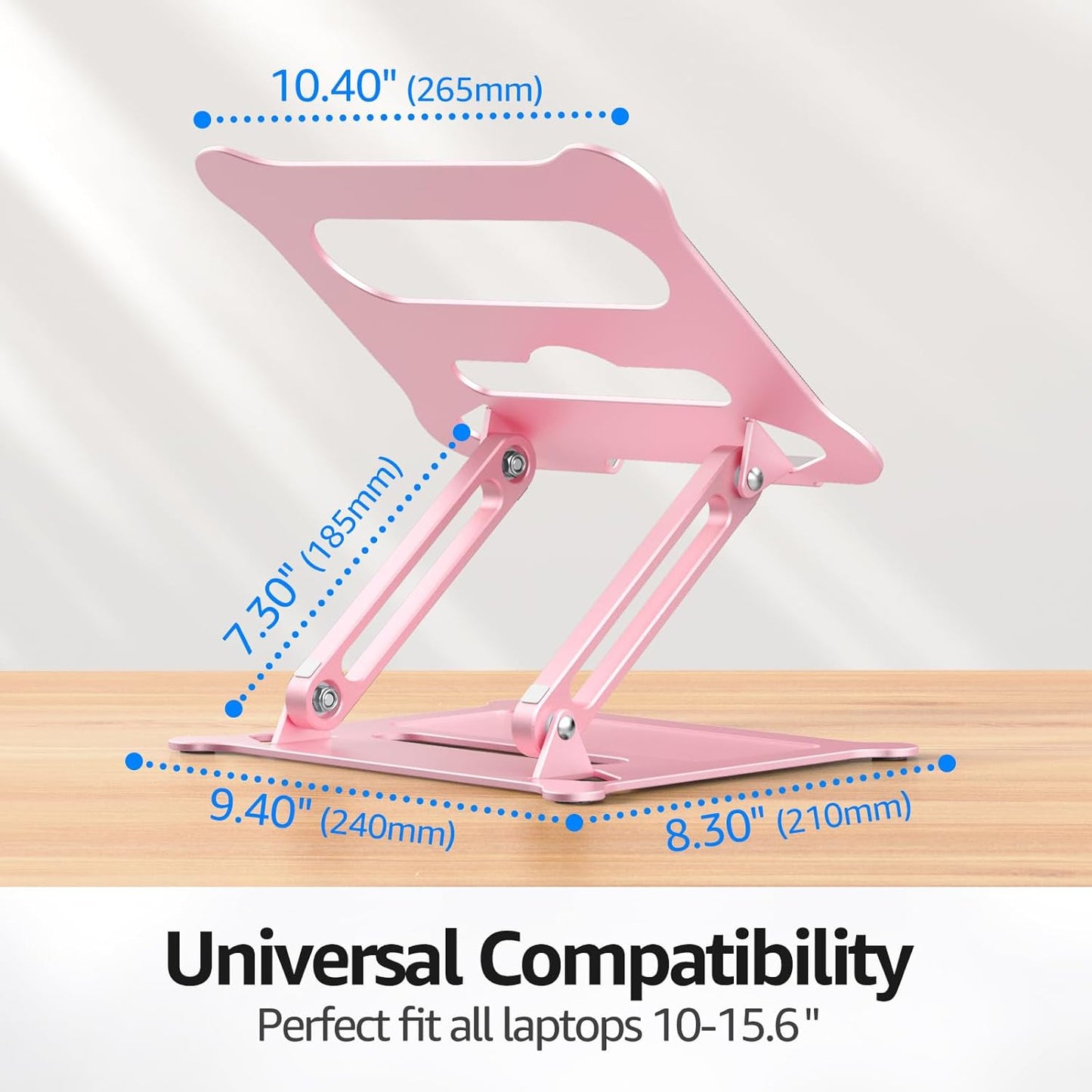 Urmust 10-15.6"(Rose Laptop Notebook Stand Holder Adjustable Laptop Stand Portable Computer Riser Compatible