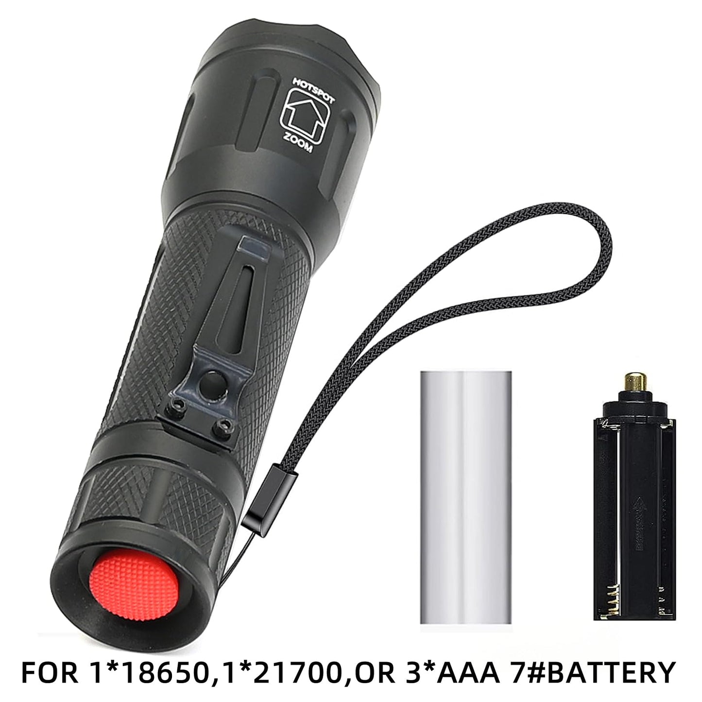 ACTIVEFIRE 4 in 1 Tactical Flashlight, RGB Zoomable Waterproof Torch, Model X32, Black