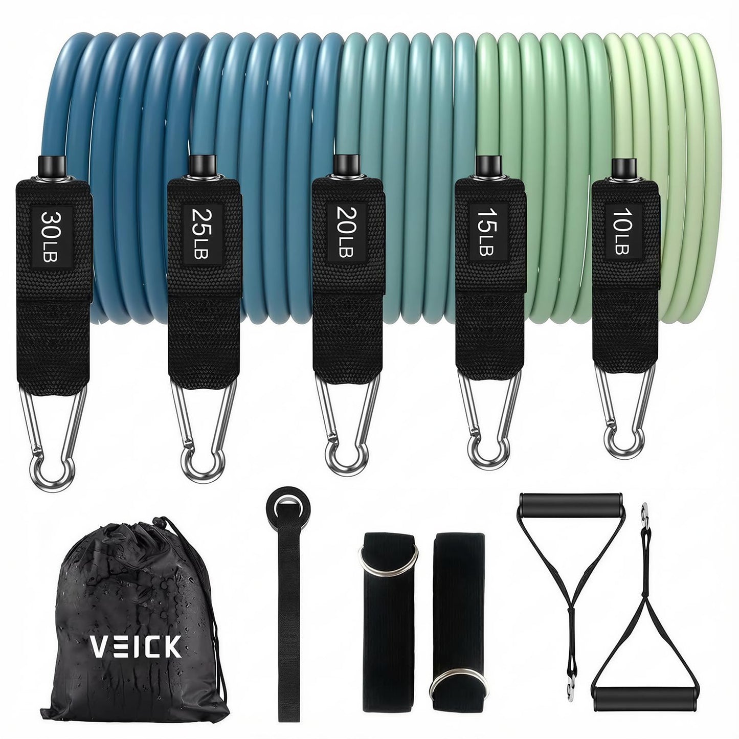 VEICK Resistance Bands with Handles for Men Women, Exercise Bands, Workout Bands for Working Out, Exercising Bands for Fitness Weights Work Out at Home