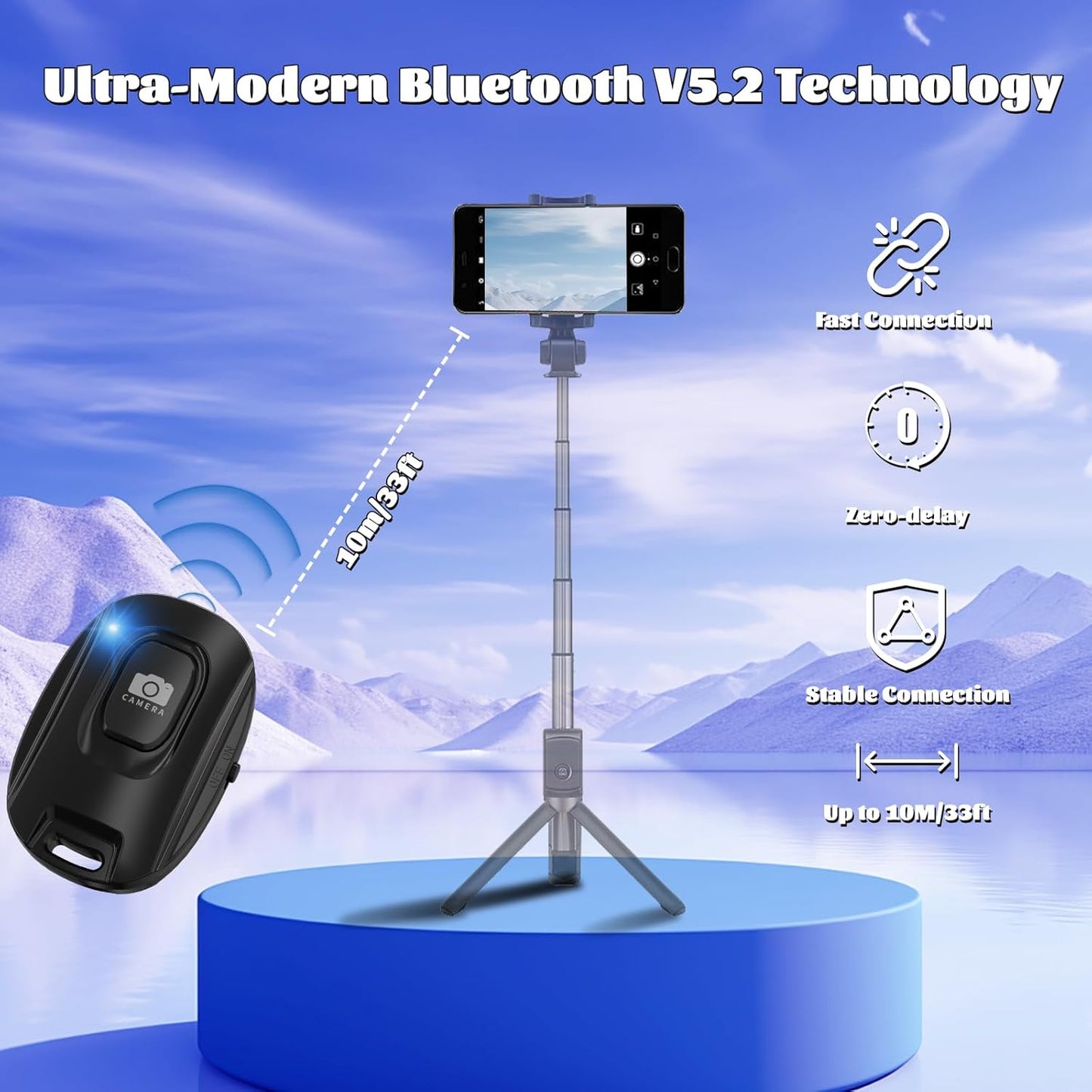 VYVIYON (2 Pack) Bluetooth Camera Remote Shutter for iPhone and Android Smartphones, Rechargeable Wireless Phone Remote