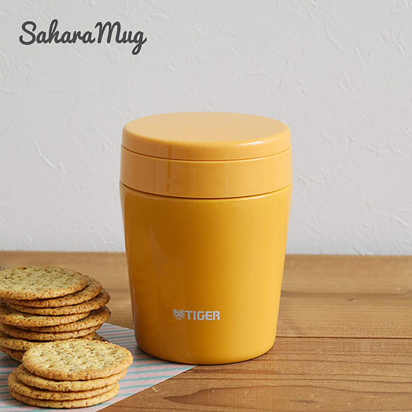 Tiger Thermos Vacuum Insulated Soup Jar, 10.1 fl oz (300 ml), Thermal, Bento Box, Wide Mouth, Round Bottom, Saffron Yellow MCL-B030-YS Tiger