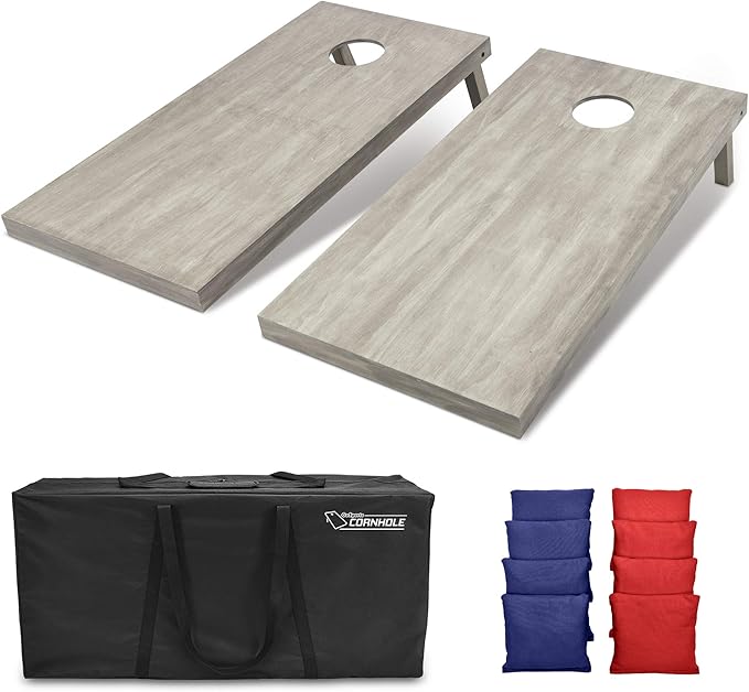 GoSports 4 ft x 2 ft Regulation Size Wooden Cornhole Boards Set - Includes Carrying Case and Bean Bags (Choose Your Colors) Over 100 Color Combinations