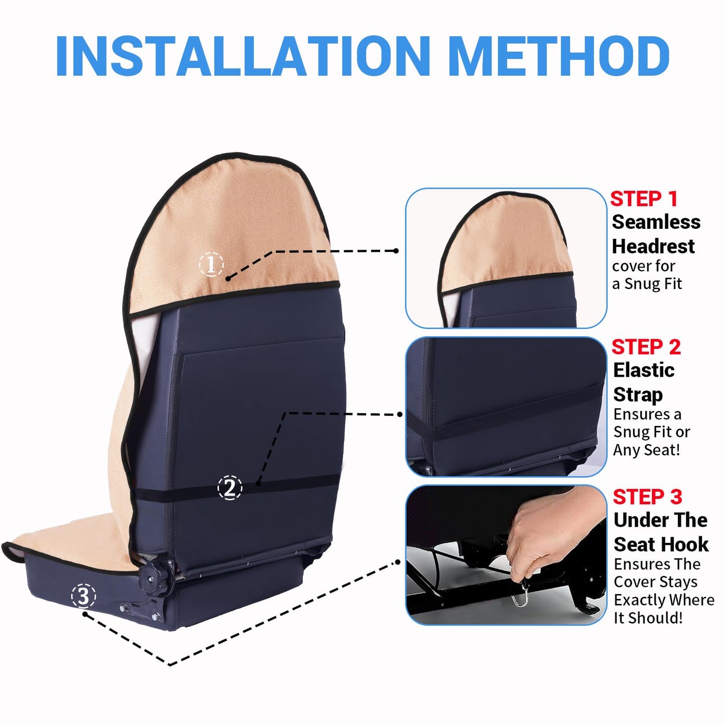 LBIHHNQ Waterproof Car Seat Towel Cover - Sweat-Proof & Durable Machine Washable for Athletes, Gym Workouts - Fits Various Vehicles - Car Seat Towel Cover After Gym (1Pcs,Beige)