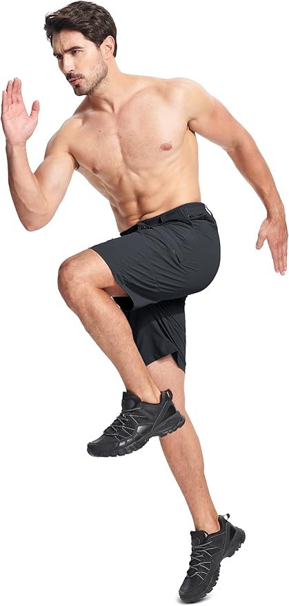 MAGCOMSEN Men's Hiking Cargo Shorts Quick Dry Lightweight 9" Golf Shorts Summer Casual Work Outdoor with 5 Zipper Pockets