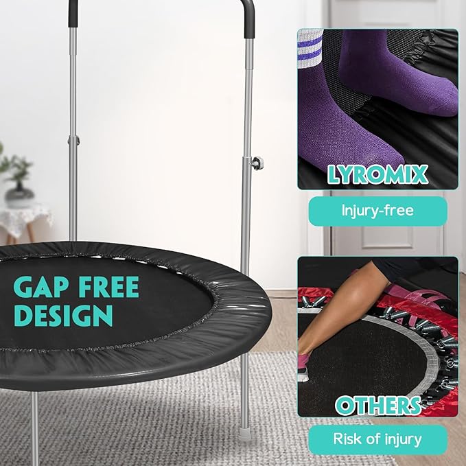 Mini Trampoline for Kids, Indoor Toddler Trampoline with Handle, Child Small Rebounder Trampoline for Indoor and Outdoor Use