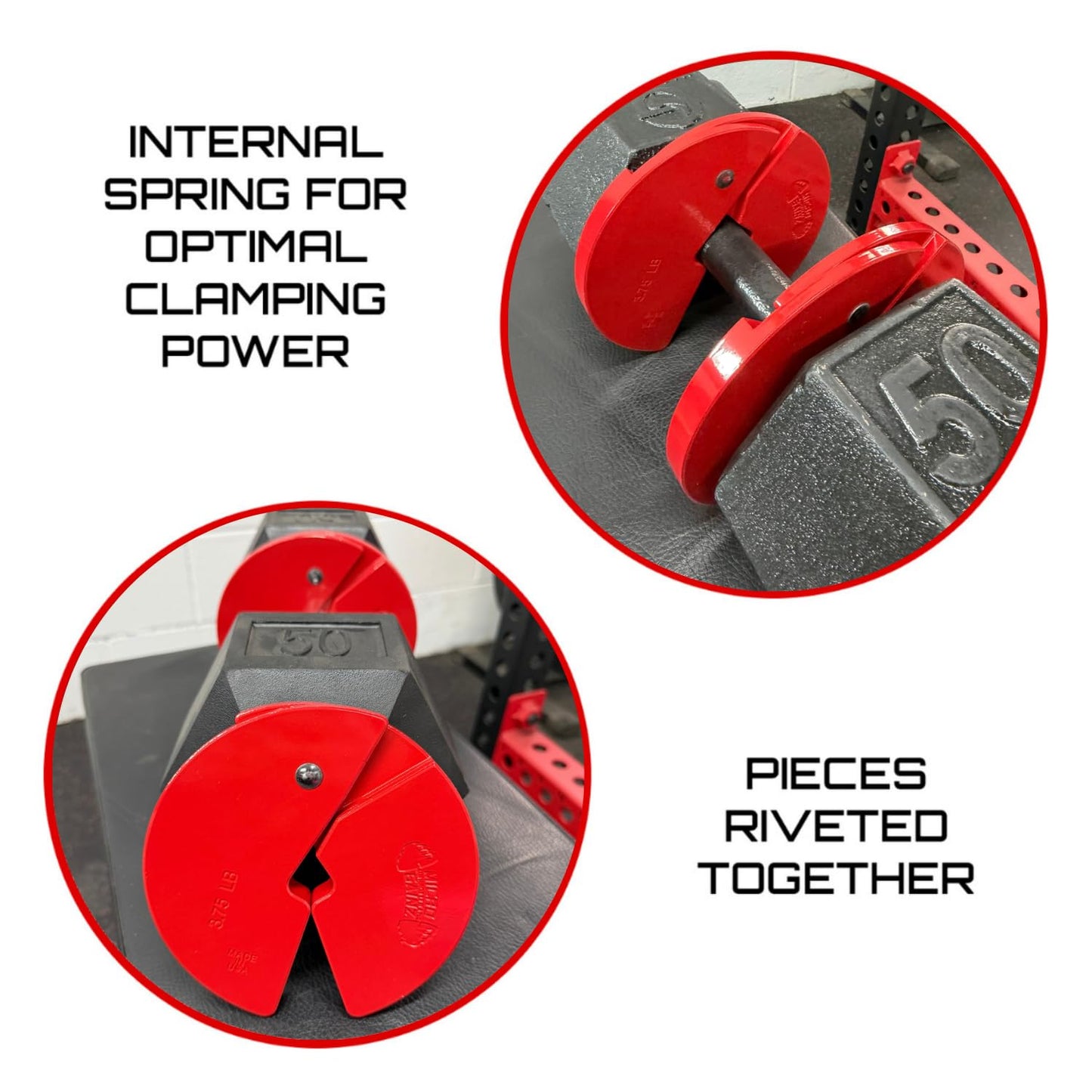 Micro Gainz Dumbbell Fractional 3.75 lb Weight Plate, Ideal for Micro Loading, (Choose Color) 4 Piece Fractional Weight Plates, Designed for Dumbbell Training, Made In USA (Red)