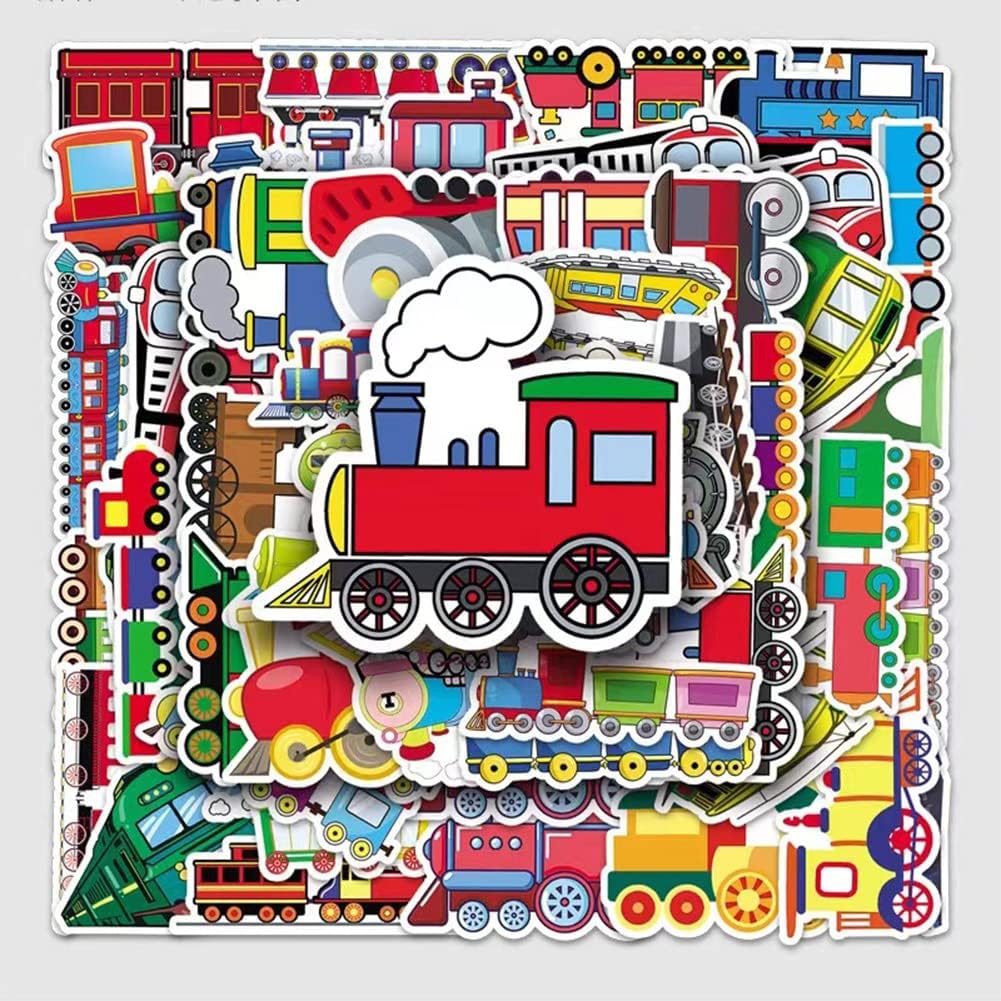 Jukome |50Pcs Train Stickers Train Waterproof Vinyl Decals for Water Bottles Bicycle Laptop Refrigerator Luggage