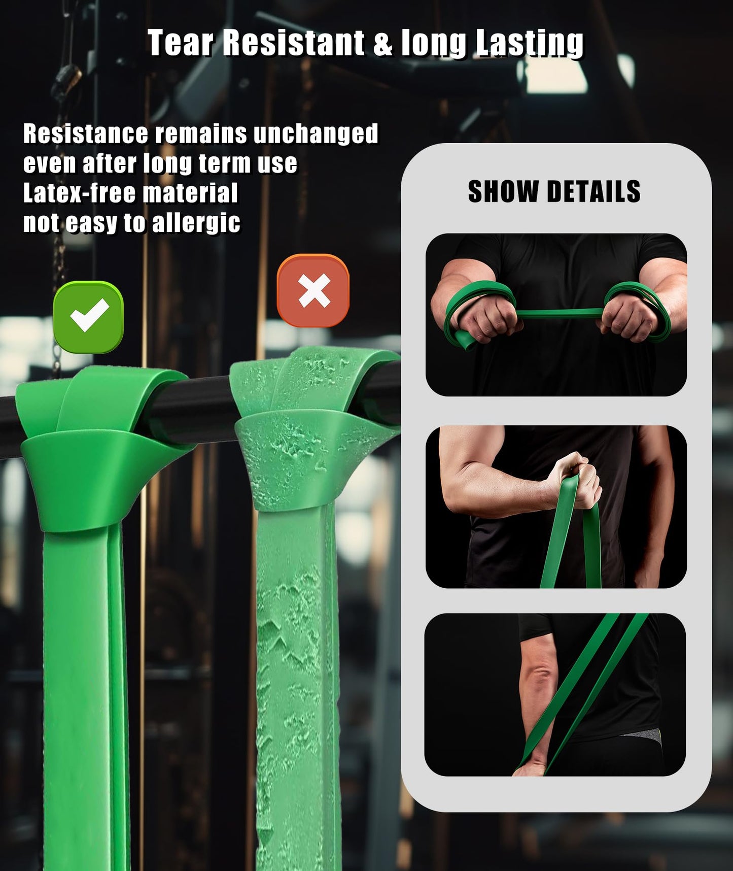 TREKONPEAK Resistance Bands for Working Out, 5-Levels Exercise Band Set, Pull Up Assistance Bands-Strength Training Physical Therapy Stretching Women Men Home Gym