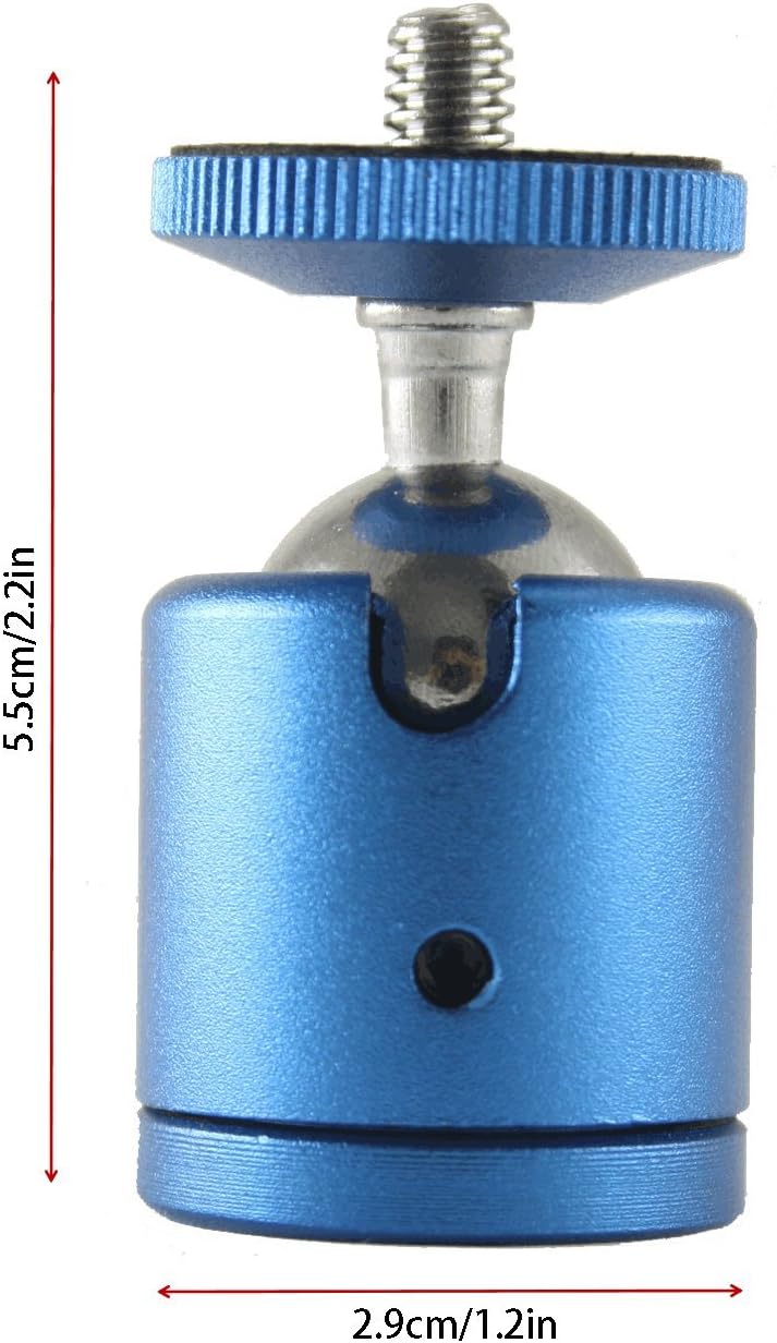 EXMAX 1/4" 360 4.4lbs Mini Ball Head Aluminum Alloy Tripod Ball Head with Screw Thread Base Mount Degree Rotatable
