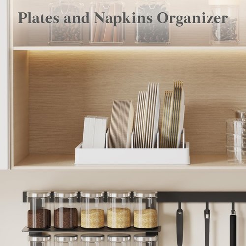 Lifewit Kitchen Cabinet Organizer - Adjustable Lid Holder with 6 Dividers | Large 13" x 10" for Pantry Storage