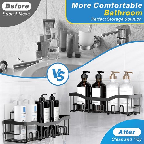 EUDELE Shower Caddy - 5 Pack Rustproof Stainless Steel Bath Organizers | Large Capacity, No Drilling Shelves