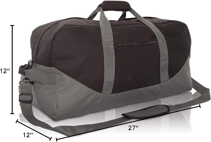 DALIX 25" Big Adventure Large Gym Sports Duffle Bag (Black Grey Navy Blue Red Camo)